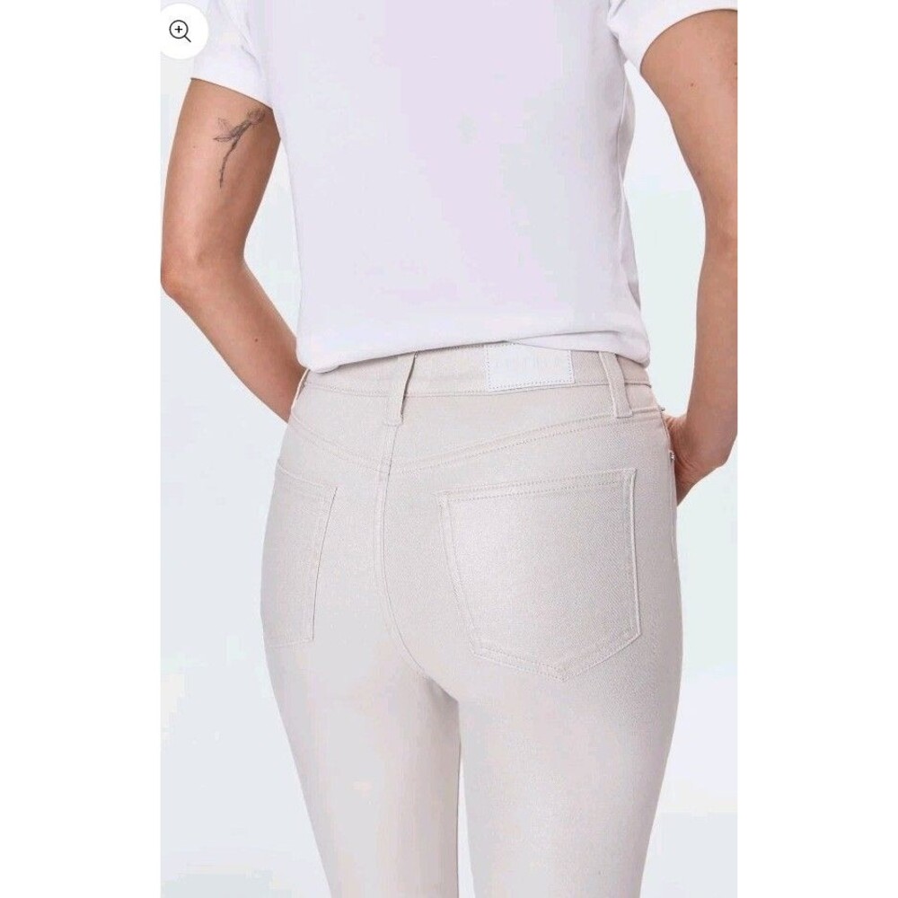 Pistola NWT Lennon High Rise Crop Boot Jeans Size 25 Ivory Luster Coated - Picture 3 of 8
